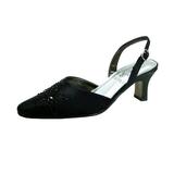 FLORAL Alma Women's Wide Width Open Shank Dress Slingback Shoes BLACK 6