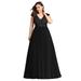 Ever-Pretty Womens Sexy V-Neck Full-Length Long Formal Evening Prom Ball Gown for Women 73442 Black US 8