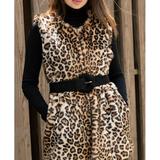 INC International Concepts Women's Leopard-Print Faux-Fur Soft Duster, S/M