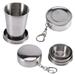 Yosoo Collapsible Cup,Stainless Steel Collapsible Cup,Stainless Steel Travel Folding Cup Camp Keychain Retractable Telescopic Portable 75ml Outdoor