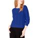 Maison Jules Cable-Knit Bow Sweater Blue