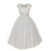 Kids Dream Girls White Beadwork Junior Bridesmaid Plus Size Dress