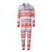 Binpure Christmas Parent-child Jumpsuit, Red Elk Printed Pattern Long Sleeve Hooded One-piece, Men/ Women/ Kids