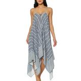 Jessica Simpson SHADOW MULTI Striped Swim Cover-Up Dress, US Medium