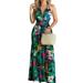 Summer Sundress for Womens Sleeveless Floral Maxi Dress Hawaiian Tropical Dress Holiday Summer V-neck Dress