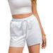 UKAP Casual Jersey Shorts For Women Drawstring High Waist Summer Beach Casual Yoga Hot Pants Ladies Summer Running Gym Yoga Hot Pants Lounge Baggy Shorts Pants