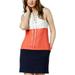 Trina Turk Womens Colorblocked A-Line Dress