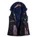 Jocestyle Women Floral Print Fleece Jacket Vest Sleeveless Warm Hoody Coat (Navy 4XL)