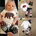 3PCS Newborn Baby Boy Girl Baby Bear Clothes Set Romper Pants Hat Outfits Winter