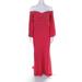 Badgley Mischka Womens Long Sleeve Off-Shoulder Gown Coral Pink Size 6