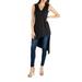 24/7 Comfort Apparel Women's Long Sleeveless Tunic Top with V Neck and Asymmetric Hem