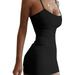 UKAP Summer Cami Dress Tops for Women Beach Sleeveless Strappy Vest Dress Womens Solid Color Scoop Neck Sexy Party Dresses Black XXL=US 14