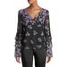 Nanette Lepore Zen Floral-Print Silk Blouse Black