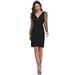 Ever-Pretty Women's Bodycon V-Neck Long Sleeve Short Formal Party Dresses Plus Size 03132 Black US10