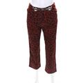 Miaou Womens Animal Print Cropped Tommy Jeans Red Black Cotton Size 28