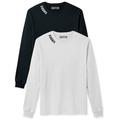 Daxton Premium Virginia Men Long Sleeves T Shirt Ultra Soft Medium Weight Cotton, 2Pk Black White White Black 2XL