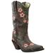 Durango Womens Crush Floral Embroidered Western Western Cowboy Boots Mid Calf Mid Heel 2-3"