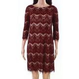 Nude Womens Petite Lace Sheath Dress 6P