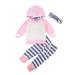 One Opening 3Pcs Newborn Toddler Baby Boy Girl Hooded Sweater Tops Pants Outfits