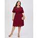 Women's Plus Size Laser Cut Front A-line Dress