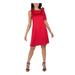 ROBBIE BEE Womens Red Sleeveless Cowl Neck Above The Knee Fit + Flare Evening Dress Size 12P