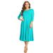 Women's Casual Basic Comfy 3/4 Sleeve Flare A-line Midi long maxi Dress