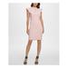 DKNY Womens Pink Solid Cap Sleeve Keyhole Above The Knee Fit + Flare Evening Dress Size 16