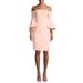 CALVIN KLEIN Womens Pink Ruffled Bell Sleeve Off Shoulder Above The Knee Sheath Cocktail Dress Size 6