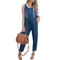 WomenÂ´S Sleeveless Denim Romper Jean Top Jeans Casual Jumpsuit