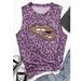 Women's Leopard Lips Print Tank Tops Crewneck Sleeveless Top Tees Casual Loose Plus Size Tank Top Drop Shipping Vest