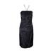 Laundry By Shelli Segal Womens Black Strapless Applique Cocktail Dress 10