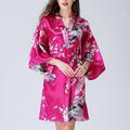 Wedding Bride Bridesmaid Robe Floral Bathrobe Short Kimono Robe Night Bath Robe Fashion Dressing Gown For Women;Wedding Bride Bridesmaid Robe Floral Bathrobe Short Kimono Night Bath Robe