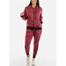 Womens Juniors Pink Lounge Set - Hoodie and Jogger Sweatpants Set - Womens Activewear Set 41093O