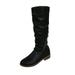 Women Shoes Women Boots British Style Riding Biker Boots Chunky Heel Casual Shoes Zipper