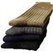 Lian Style Men's 4 Pairs Wool Crew Socks Size 7-11 Casual HR1691 (Coffee)