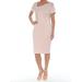 CALVIN KLEIN Womens Pink Cut Out Short Sleeve Asymetrical Neckline Above The Knee Sheath Cocktail Dress Size: 4