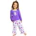 Peppa Pig Girls Pajama Short Sleeve Top and Pants Sleepwear, Purple, Size: 2T