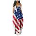 Follure summer dresses Women Sleeveless Print V-neck Maxi Dress Summer Party Cami Dress With Pockets