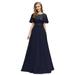 Ever-Pretty Womens Short Sleeve Prom Party Dresses for Women 00904 Navy Blue US14