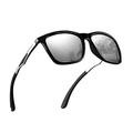 Polarized Sunglasses for Men Aluminum Mens Sunglasses Driving Rectangular Sun Glasses for Men/Women UV 400 Protection Mirrored Silver Lens/Black Frame