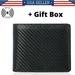 RFID Blocking Men's Carbon Fiber Leather Bifold Credit Card ID Holder Wallet US