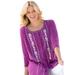 Woman Within Women's Plus Size Embroidered Button-Front Tunic