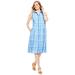 Woman Within Women's Plus Size Sleeveless Seersucker Shirtdress