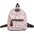 Ladies Shoulders Bag Zipper Closure Geometric Printing Adjustable Backpack