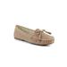 Nature Breeze Faux Shearling-lined Women's Moccasin Flats in Beige