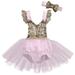 Sunisery Baby Girl Sequin Birthday Princess Tulle Ruffle Romper Pink Tutu Dress