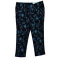 Infant Toddler Girls Black Turquoise Floral Flower Jean Leggings Jegging Pants