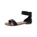 Sun + Stone Womens Keley Faux Leather Ankle Strap Flat Sandals