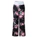 Bseka Women'S High Waist Printed Wide Yoga Leg Pants Comfortable Stretch Casual Loose Pajamas Floral Lace Drawstring Pants Beach Pants