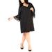 Jessica Howard Plus Size Textured Metallic Shift Dress Black